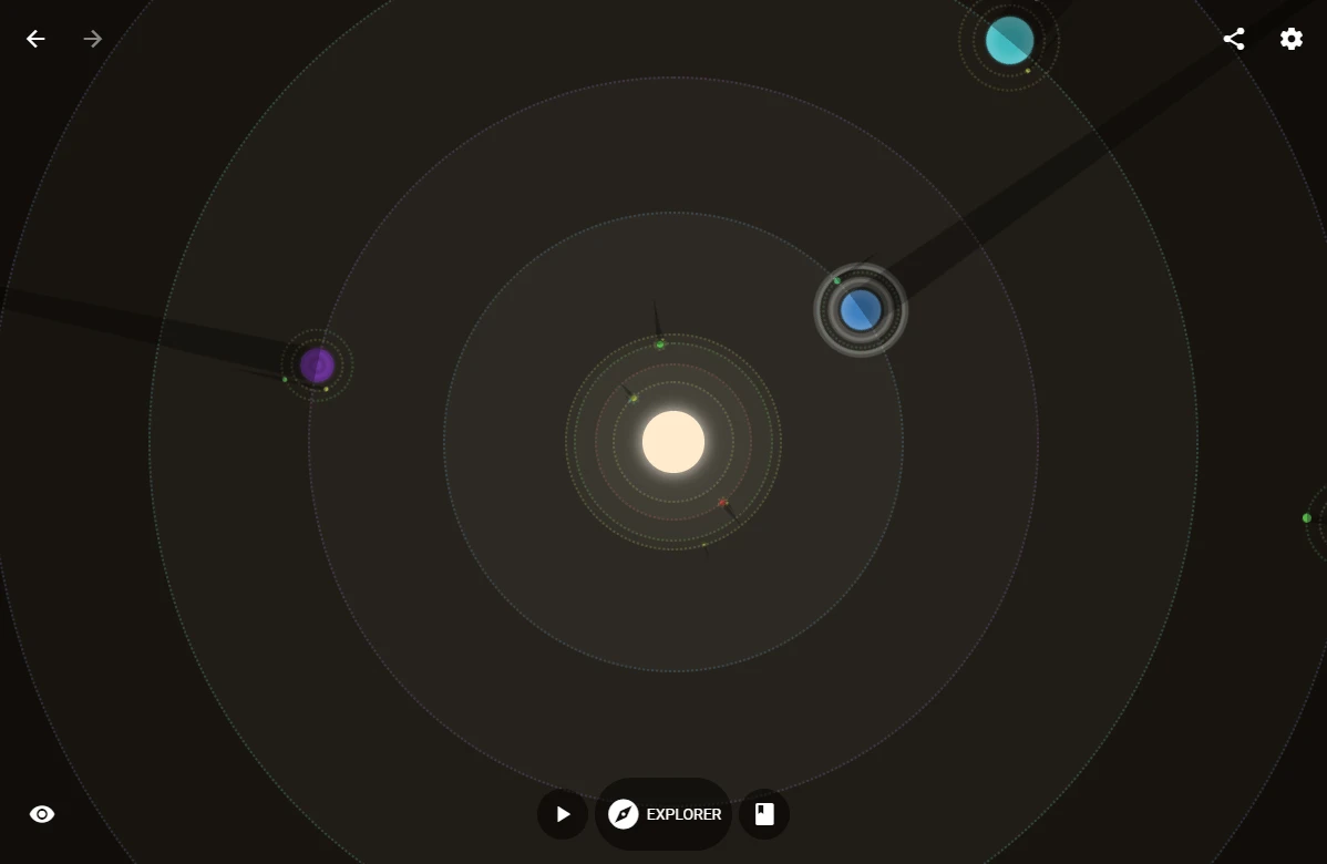 Système planétaire avec étoile jaune